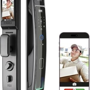 3D Face Recognition Smart Door Lock with HD Camera – Keyless Entry via Face ID, Fingerprint, Passcode, IC Card & Key | Video Doorbell | Usmart Go...