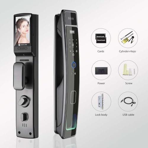 3D Face Recognition Smart Door Lock with HD Camera – Keyless Entry via Face ID, Fingerprint, Passcode, IC Card & Key | Video Doorbell | Usmart Go... - Image 5