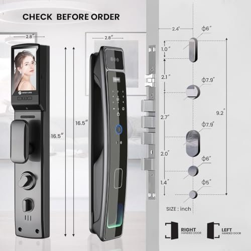 3D Face Recognition Smart Door Lock with HD Camera – Keyless Entry via Face ID, Fingerprint, Passcode, IC Card & Key | Video Doorbell | Usmart Go... - Image 4