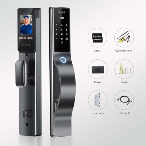 3D Face Recognition Smart Lock with HD Camera & Doorbell | Keyless Entry via Fingerprint, Passcode, IC Card, Key | Mortise Lock | Auto-Lock | App... - Image 5