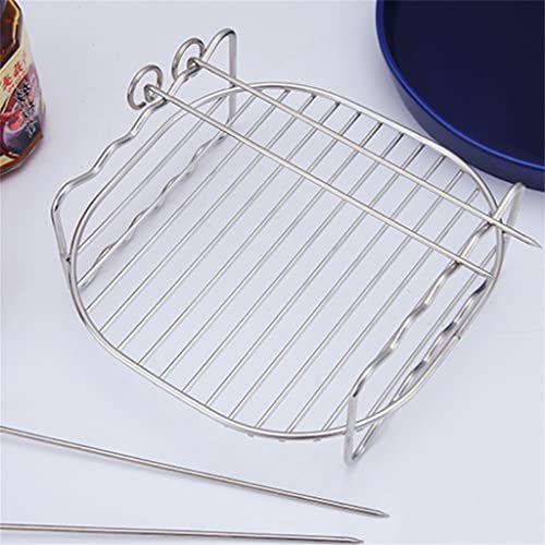 BBQ Rack Skewer Barbecue Grill Baking Tray Rack for Air Fryer Double-Deck Home Replacement Barbecue - Image 4