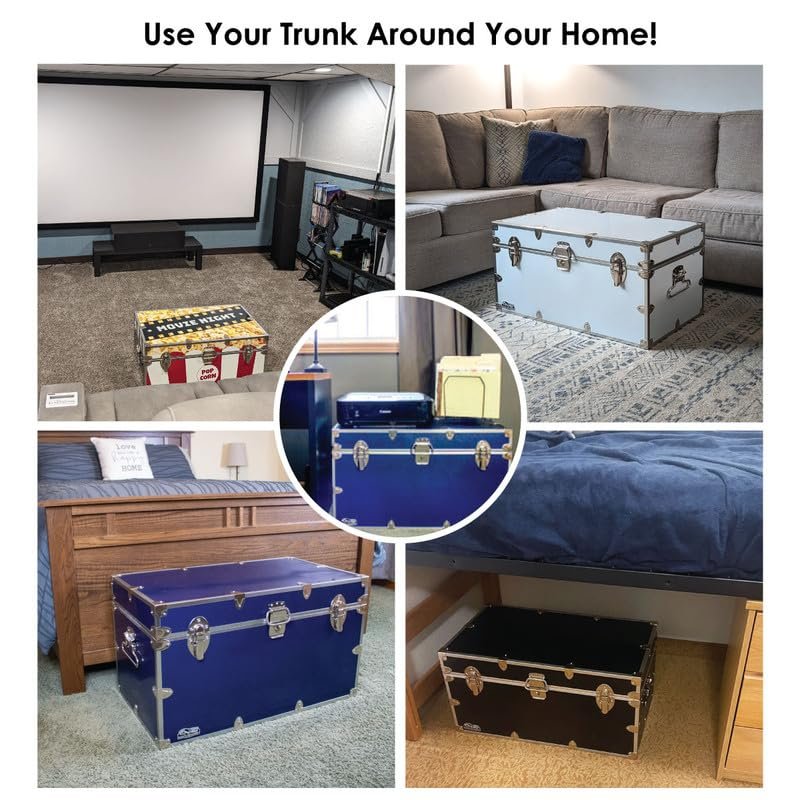 C&N Footlockers - Large Undergrad Storage Trunk w/Cable Lock - Made in the USA - Only STEEL Footlocker on Amazon - Durable Chest with Lid Stay - 32... - Image 4