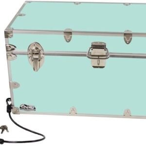 C&N Footlockers - Large Undergrad Storage Trunk w/Cable Lock - Made in the USA - Only STEEL Footlocker on Amazon - Durable Chest with Lid Stay - 32...