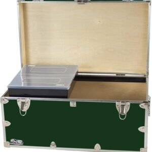 C&N Footlockers - Large Undergrad Storage Trunk w/Tray - Made in the USA - Only STEEL Footlocker on Amazon - Durable Chest with Lid Stay - 32 x 18...