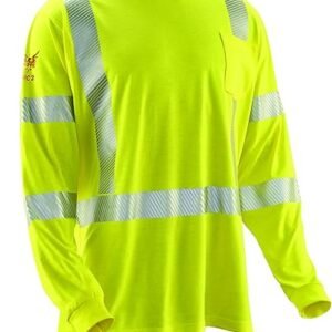 DRIFIRE Strongknit FR Long Sleeve Hi-Vis T-Shirt, Flame Resistant, CAT 2, Class 3