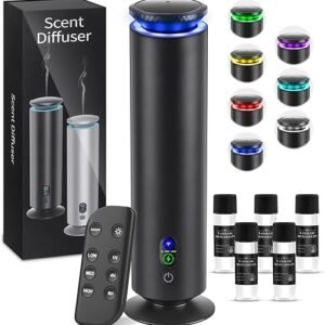 Hotel Scent Diffuser Starter Kit - 1000 Square Feet, 7 Ambient Light Settings, Includes 5 Essential Oils for Hotel Aromatherapy, Hotel Scent...