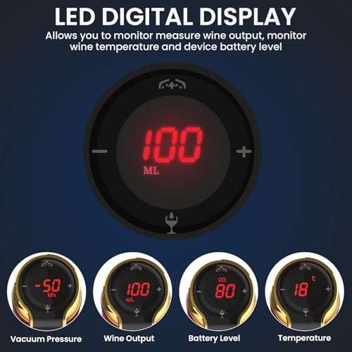 Luxurious 4-in-1 Electric Wine Aerator, Decanter, Dispenser & Vacuum Saver with LED Display - Wine Pourer Gift for Women and Wine Lovers - Image 4