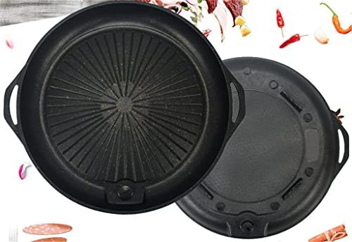 Maifan Stone Smokeless Non-stick Round Barbecue Plate Cassette Stove Barbecue Plate Household Outdoor(Black) - Image 5