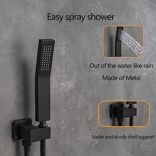 Rainfall Shower System with Tub Spout,Bathroom Rain Shower Head 10 Inch, Three-functions Shower Faucet Set Luxury Rain Shower Head Set,Shower... - Image 4