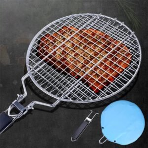 Stainless Steel Round BBQ Grill Mesh Home Roast Bacon Grill Tool Iron Barbecue Accessories Non-Stick BBQ