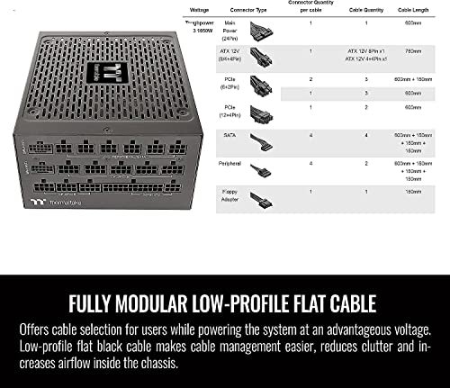 Thermaltake Toughpower GF3 1650W, True 600W 12VHPWR Connectors on PSU & NVIDIA RTX 40 series, ATX 3.0/PCI-E 5.0 Ready, 80+ Gold, SLI/Crossfire... - Image 6