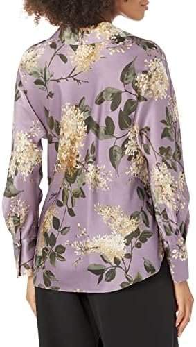 Vince Womens Lilac Bias L/S Blouse - Image 2