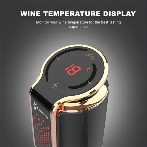VINOWAKE Triovino Electric Wine Aerator, Dispenser and Preserver By LINKSTYLE — 3-in-1 Instant Aeration For Improved Taste, Measured Pouring & Wine... - Image 4