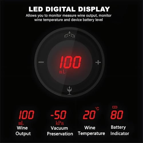 VINOWAKE Triovino Electric Wine Aerator, Dispenser and Preserver By LINKSTYLE — 3-in-1 Instant Aeration For Improved Taste, Measured Pouring & Wine... - Image 5